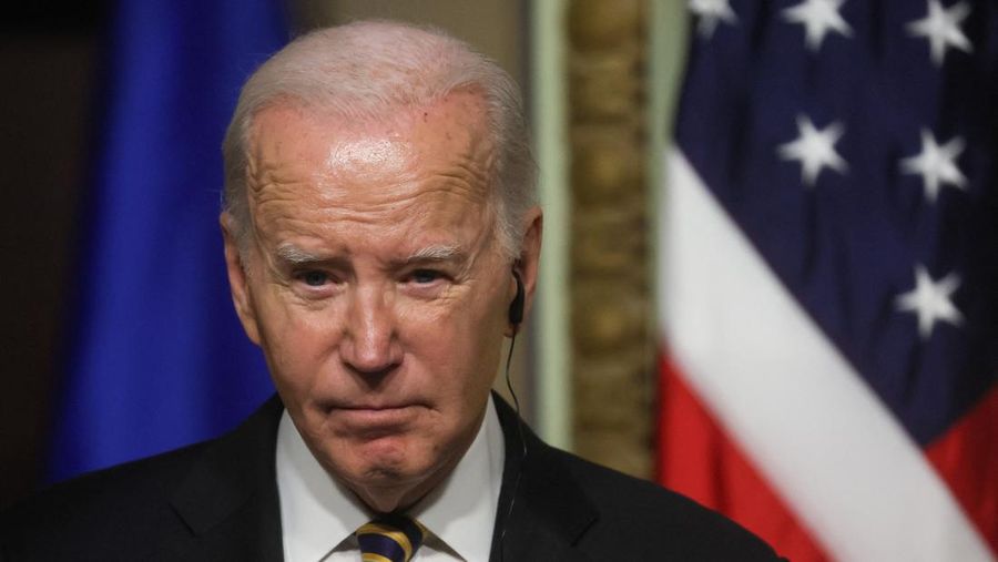 U.S. President Joe Biden attends a joint press conference with Ukraine's President Volodymyr Zelenskiy at the White House in Washington, U.S., December 12, 2023. REUTERS/Leah Millis
