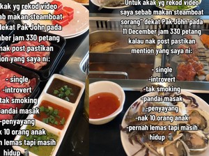 Direkam Saat Makan Sendirian di Restoran, Pria Ini Beri Komentar Kocak