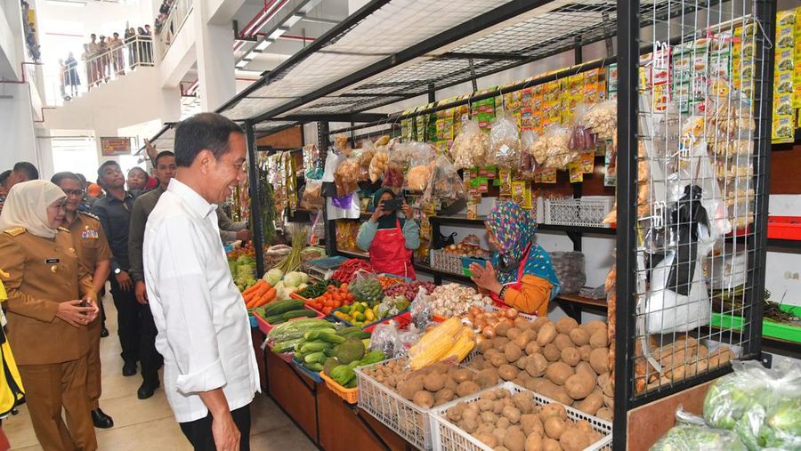 Jokowi Resmikan Pasar Terbesar di Indonesia, Ada di Kota Batu. (Dok. Vico - Biro Pers Sekretariat Presiden)
