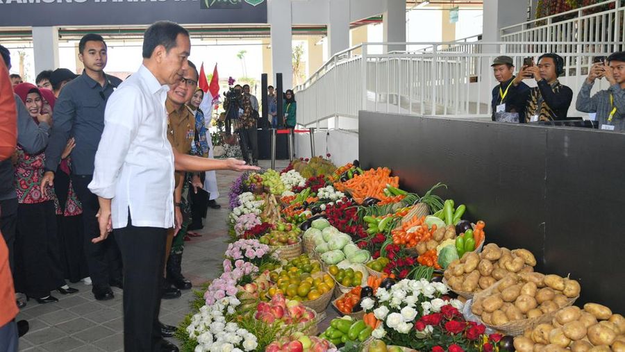 Jokowi Resmikan Pasar Terbesar di Indonesia, Ada di Kota Batu. (Dok. Vico - Biro Pers Sekretariat Presiden)