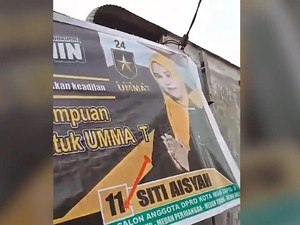 Amukan Caleg Partai Ummat DPRD Medan ke Warga yang Copot Spanduknya