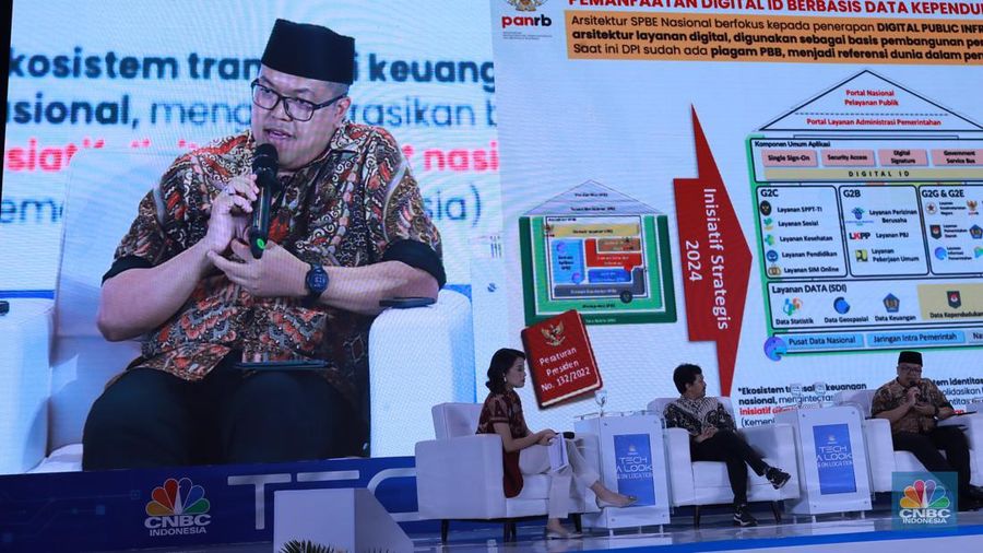 CNBC Indonesia menghadirkan Profit CNBC Indonesia dalam segmen Tech A Look on Location, di Menara Bank Mega, Jakarta, Jumat, (15/12/2023). (CNBC Indonesia/Muhammad Sabki)