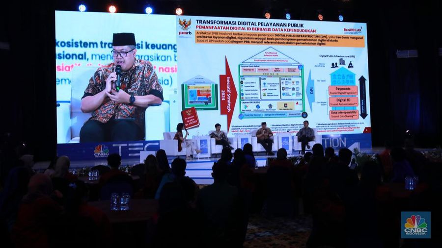 CNBC Indonesia menghadirkan Profit CNBC Indonesia dalam segmen Tech A Look on Location, di Menara Bank Mega, Jakarta, Jumat, (15/12/2023). (CNBC Indonesia/Muhammad Sabki)
