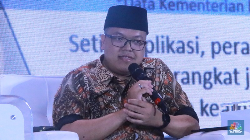 CNBC Indonesia menghadirkan Profit CNBC Indonesia dalam segmen Tech A Look on Location, di Menara Bank Mega, Jakarta, Jumat, (15/12/2023). (CNBC Indonesia/Muhammad Sabki)