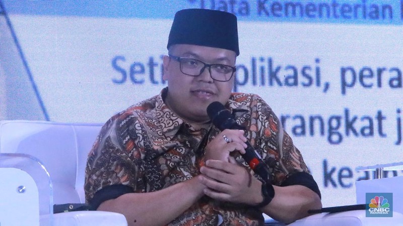 CNBC Indonesia menghadirkan Profit CNBC Indonesia dalam segmen Tech A Look on Location, di Menara Bank Mega, Jakarta, Jumat, (15/12/2023). (CNBC Indonesia/Muhammad Sabki)