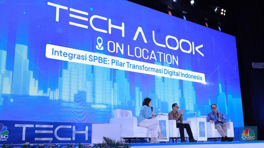 CNBC Indonesia menghadirkan Profit CNBC Indonesia dalam segmen Tech A Look on Location sesi ke dua, di Menara Bank Mega, Jakarta, Jumat, (15/12/2023). (CNBC Indonesia/Muhammad Sabki)