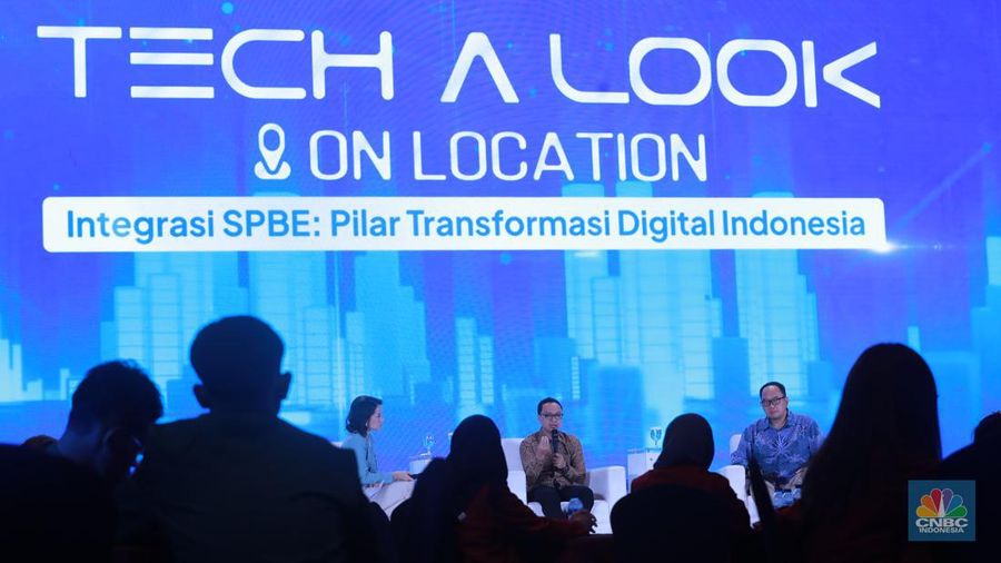 CNBC Indonesia menghadirkan Profit CNBC Indonesia dalam segmen Tech A Look on Location sesi ke dua, di Menara Bank Mega, Jakarta, Jumat, (15/12/2023). (CNBC Indonesia/Muhammad Sabki)