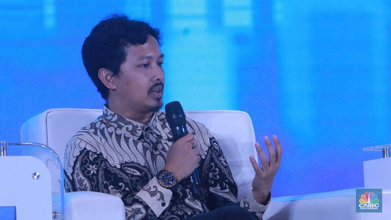 CNBC Indonesia menghadirkan Profit CNBC Indonesia dalam segmen Tech A Look on Location, di Menara Bank Mega, Jakarta, Jumat, (15/12/2023). (CNBC Indonesia/Muhammad Sabki)