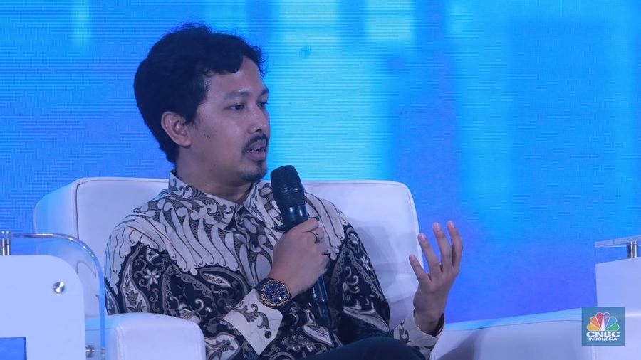 CNBC Indonesia menghadirkan Profit CNBC Indonesia dalam segmen Tech A Look on Location, di Menara Bank Mega, Jakarta, Jumat, (15/12/2023). (CNBC Indonesia/Muhammad Sabki)