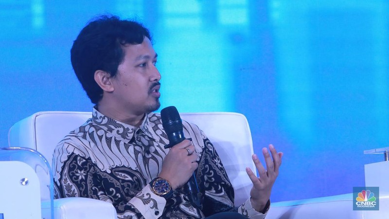 CNBC Indonesia menghadirkan Profit CNBC Indonesia dalam segmen Tech A Look on Location, di Menara Bank Mega, Jakarta, Jumat, (15/12/2023). (CNBC Indonesia/Muhammad Sabki)