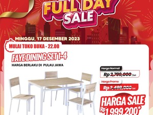 Transmat Full Day Sale Murah Banget! Satu Set Meja Makan Diskon Rp 800 Ribuan