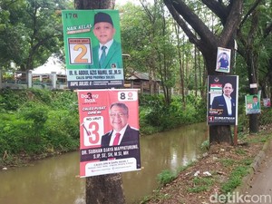 KPU-Bawaslu Makassar Beda Tafsir Soal APK di Pohon Bikin Penertiban Terhambat