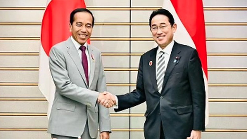 Presiden Jokowi bertemu PM Jepang Fumio Kashida. (Laily Rachev - Biro {Pers Skretariat Presiden)