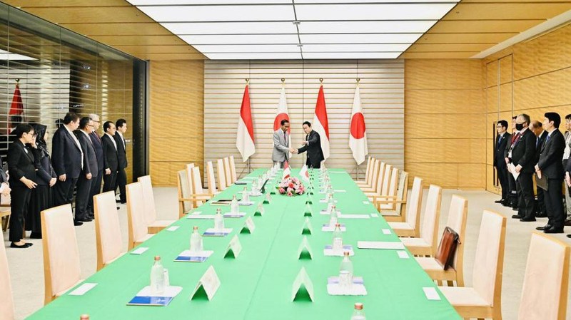 Presiden Jokowi bertemu PM Jepang Fumio Kashida. (Laily Rachev - Biro {Pers Skretariat Presiden)
