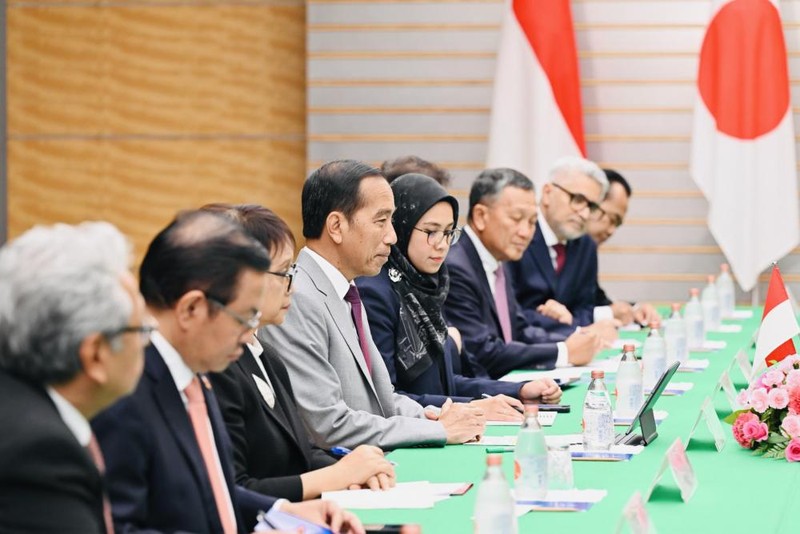 Presiden Jokowi bertemu PM Jepang Fumio Kashida. (Laily Rachev - Biro {Pers Skretariat Presiden) Presiden Jokowi bertemu PM Jepang Fumio Kashida. (Laily Rachev - Biro {Pers Skretariat Presiden)