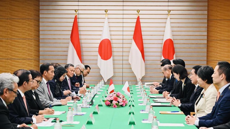 Presiden Jokowi bertemu PM Jepang Fumio Kashida. (Laily Rachev - Biro {Pers Skretariat Presiden)