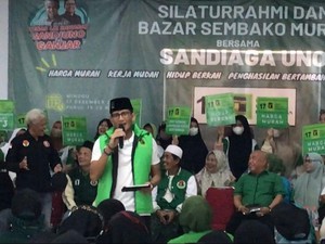 Kampanye di Bekasi, Sandiaga Uno Pastikan Harga Sembako Murah