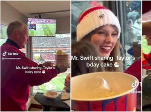 Ayah Taylor Swift Bagi-bagi Kue Ulang Tahun, Satu Stadion Gempar!