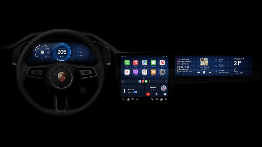 Sistem operasi CarPlay besutan Apple di mobil Porsche.