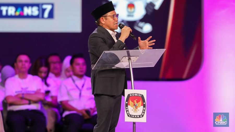 Suasana debat calon Wakil Presiden Pemilu Tahun 2024 digelar di Jakarta Convention Center (JCC) pada Jumat (22/12/2023). (CNBC Indonesia/Faisal Rahman)