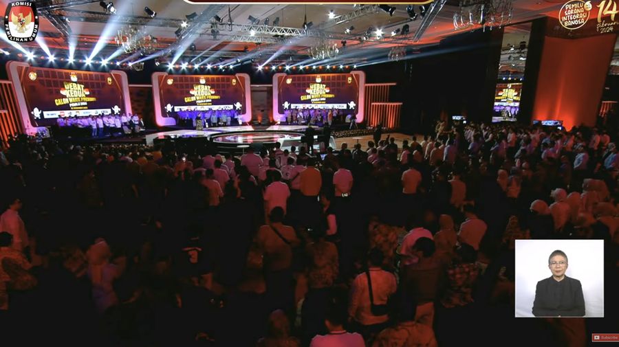 Debat Calon Wakil Presiden Pemilu Tahun 2024. (Tangkapan layar Youtube KPU RI)