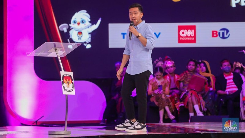 Suasana debat calon Wakil Presiden Pemilu Tahun 2024 digelar di Jakarta Convention Center (JCC) pada Jumat (22/12/2023). (CNBC Indonesia/Faisal Rahman)