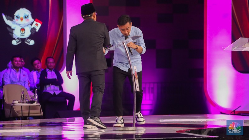 Suasana debat calon Wakil Presiden Pemilu Tahun 2024 digelar di Jakarta Convention Center (JCC) pada Jumat (22/12/2023). (CNBC Indonesia/Faisal Rahman)