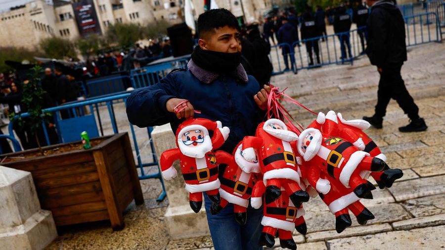 A general view of the Church of the Nativity in Bethlehem on Christmas Eve, in the Israeli-occupied West Bank, December 24, 2023. REUTERS/Yosri Aljamal