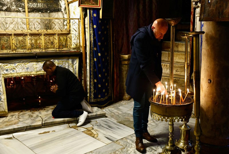 A general view of the Church of the Nativity in Bethlehem on Christmas Eve, in the Israeli-occupied West Bank, December 24, 2023. REUTERS/Yosri Aljamal