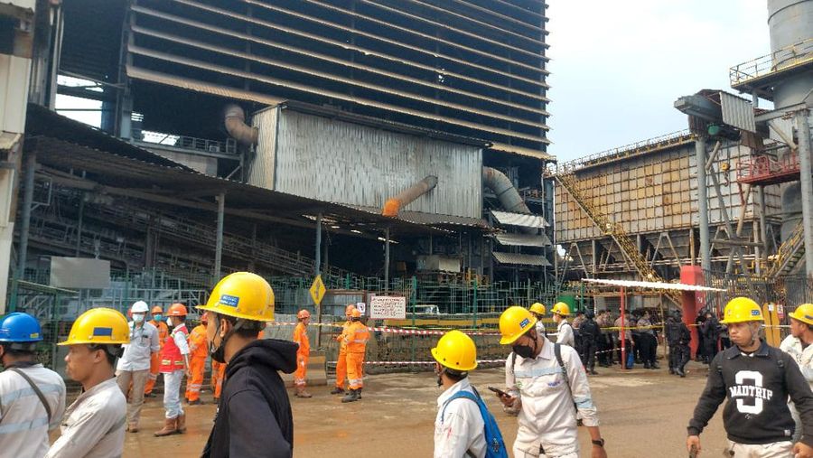 Situasi terkini PT Indonesia Tsingshan Stainless Steel (ITSS) usai tungku no.41 meledak Minggu pagi (24/12/2023). Doc PT Indonesia Morowali Industrial Park (IMIP)