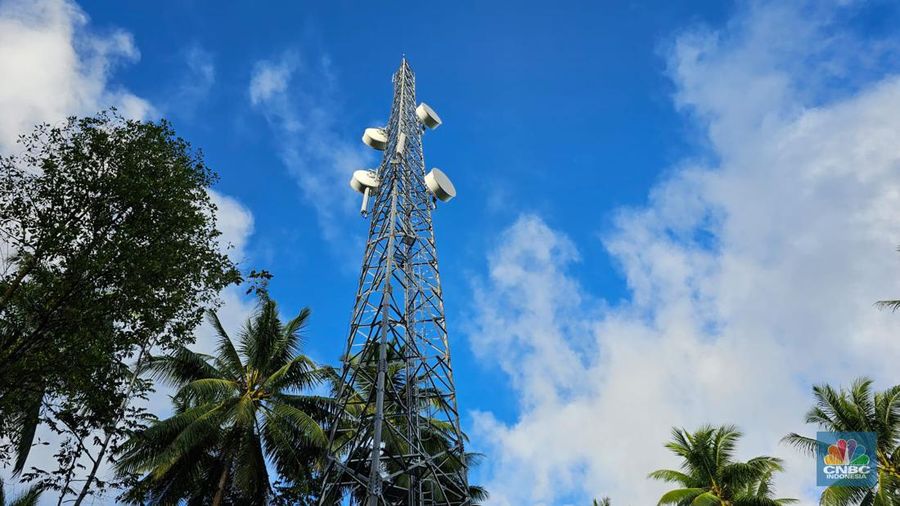 BTS Desa Bowombaru Utara, Talaud. (CNBC Indonesia/Kartini Bohang)