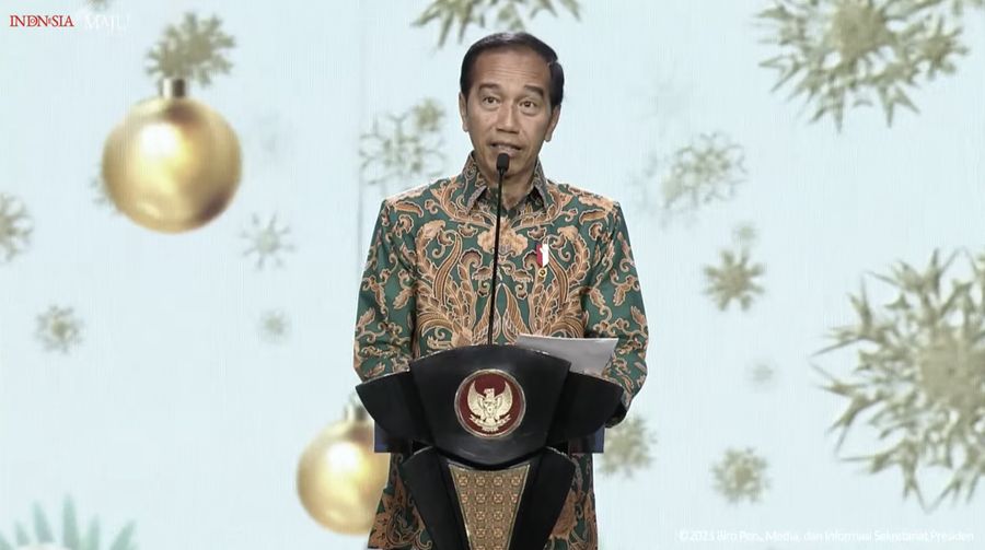 Sambutan Presiden Jokowi pada Puncak Perayaan Natal Nasional, Surabaya, 27 Desember 2023. (Tangkapan Layar Youtube Sekretariat Presiden)