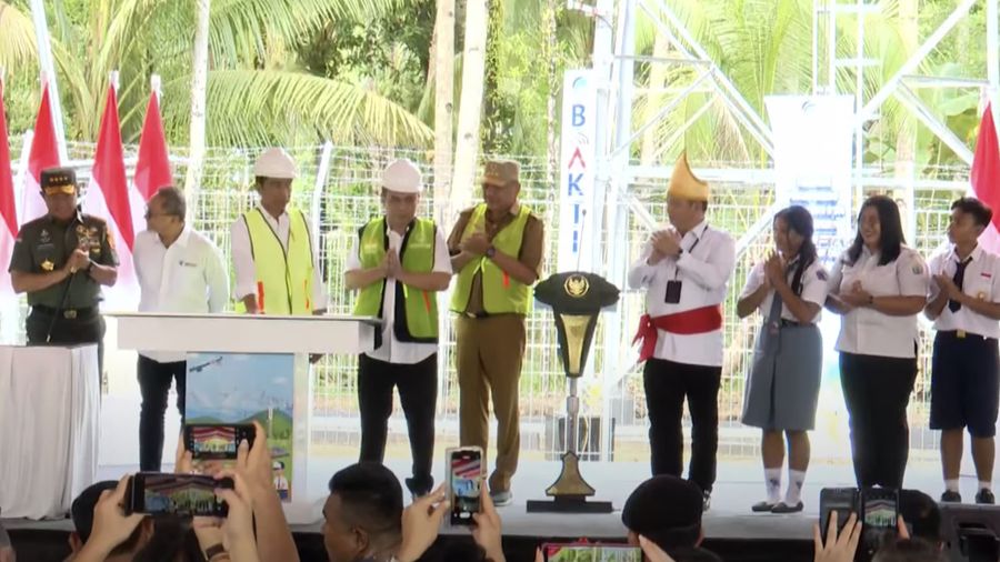 Peresmian Pengoperasian BTS 4G BAKTI Kominfo dan Integrasi SATRIA-1. (YouTube/Sekretariat Presiden)