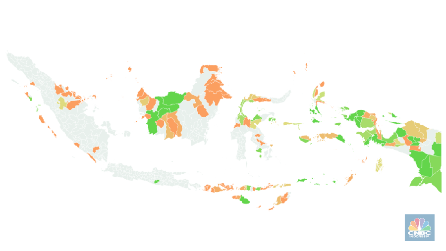 Persebaran BTS 4G BAKTI Kominfo per Kabupaten.