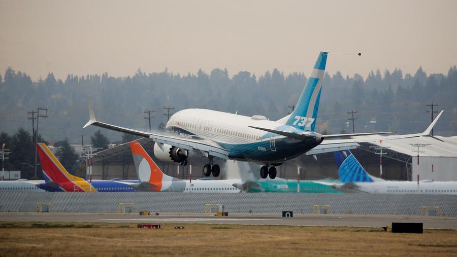 Pesawat Boeing 737 MAX. (REUTERS/Lindsey Wasson/File Photo)