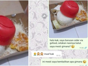 Kocak! Beli Ayam Geprek Via Ojol Dapat Bonus Mangkuk