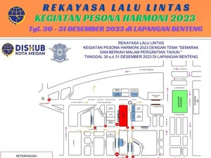 Ada Pesta Malam Tahun Baru, Ini Rekayasa Lalin Sekitar Lapangan Benteng Medan