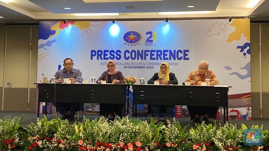 Konfrensi Pers BPH Migas. (CNBC Indonesia/Verda Nano Setiawan)