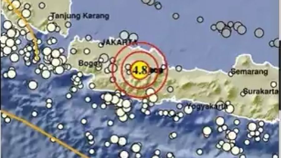 Gempa mengguncang Kabupaten Sumedang, Jawa Barat dengan Magnitudo 4,8M.( X media @infoBMKG)