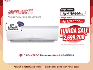 Asyik Banget, Beli AC Split 1/2 PK di Transmart Full Day Sale Hemat Rp 1 Jutaan