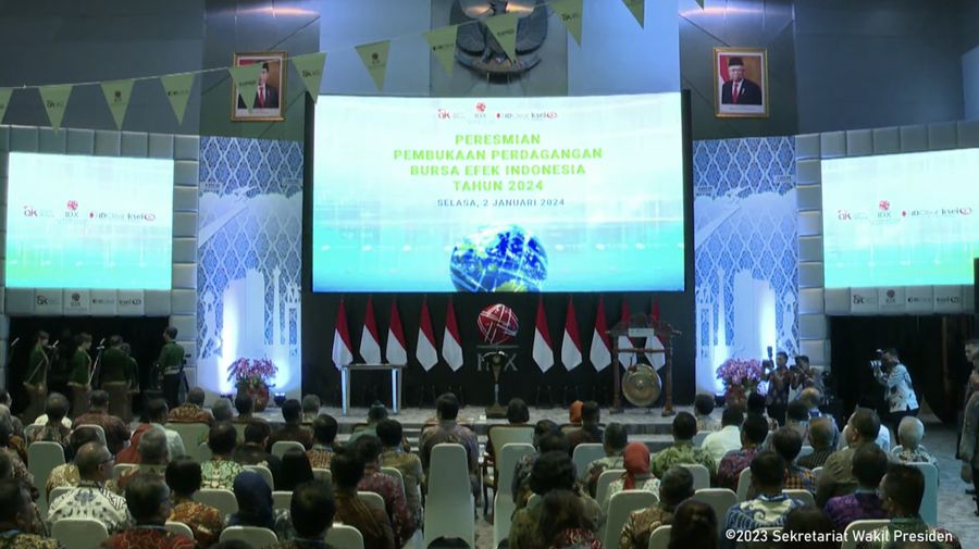 Pembukaan Perdagangan BEI Tahun 2024. (Tangkapan Layar Youtube)