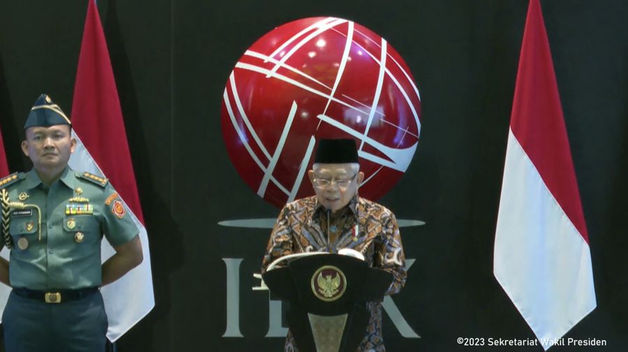Wakil Presiden Republik Indonesia Ma'ruf Amin membuka Perdagangan BEI 2024 (Tangkapan Layar Youtube)