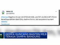 Video: Gempa Guncang Banten M5,9 Terasa Sampai Bandung