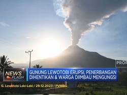 Video: Gunung Lewotobi NTT Erupsi, Penerbangan Dihentikan