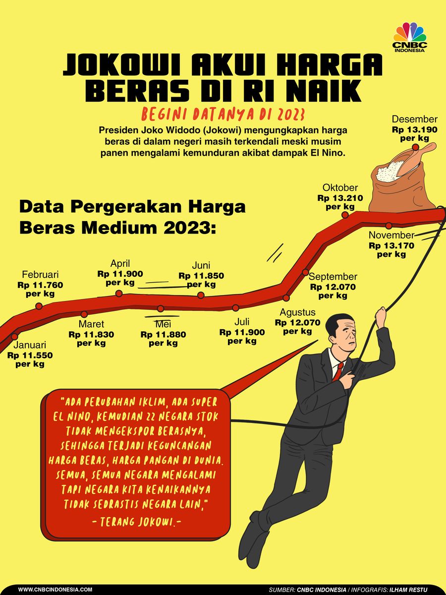 Jokowi Akui Harga Beras di RI Naik, Begini Datanya di 2023 Jokowi Akui Harga Beras di RI Naik, Begini Datanya di 2023