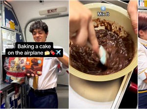 Nekat! Awak Kabin Ini Bikin Kue di Pesawat yang Sedang Terbang