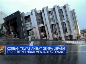 Video: Terus Bertambah, Korban Tewas Gempa Jepang Jadi 73 Orang