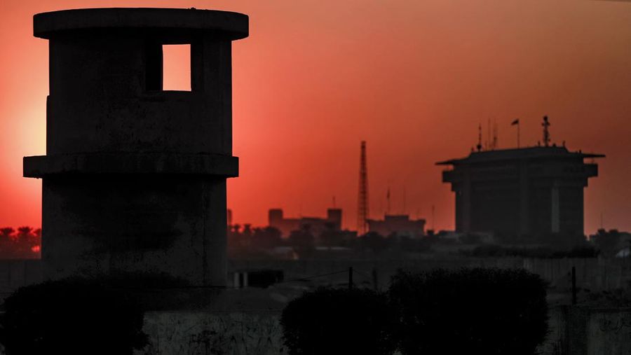 This picture taken on January 4, 2024 shows a view of the headquarters of Iraq's Popular Mobilisation Forces (PMF) paramilitaries in Baghdad which was targeted on the same day by a US strike. A US strike in Baghdad on January 4 killed a military commander of the PMF, an ex-paramilitary faction of the grouping said, with an Iraqi security official reporting two deaths in a drone attack. Harakat al-Nujaba, one of the PMF's factions, said in a statement that 