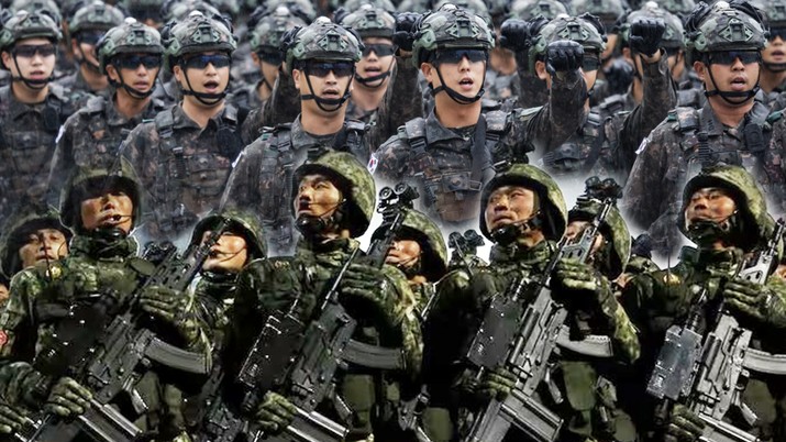 Ilustrasi tentara Korsel dan Korut