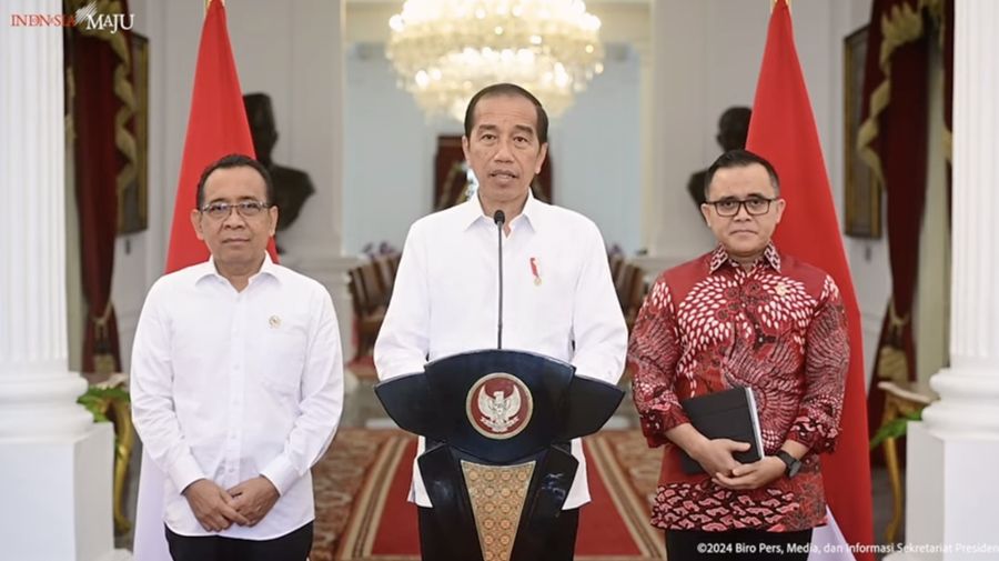 Keterangan Pers Presiden Jokowi Terkait Penerimaan CASN 2024, Istana Merdeka, 5 Januari 2024. (Tangkapan layar Youtube Setpres RI)